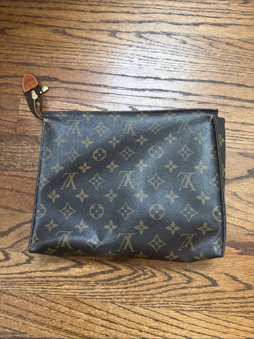 Authentic Louis Vuitton Monogram Canvas Toiletry Pouch - Brown/Gold